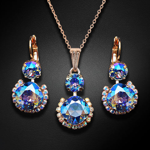 Komplektas "Klaris VI (Šviesiai safyro blizgesys)" su Swarovski™ kristalais